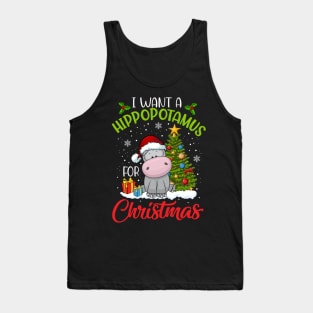 I Want A Hippopotamus For Christmas Cute Gift Xmas Costume Tank Top